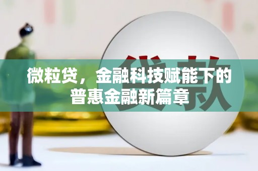 树林微粒贷，金融科技赋能下的普惠金融新篇章
