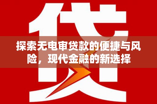树林探索无电审贷款的便捷与风险，现代金融的新选择