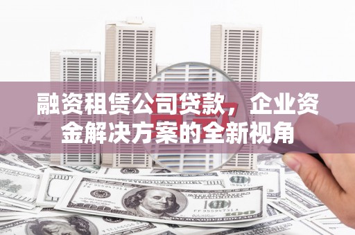 树林融资租赁公司贷款，企业资金解决方案的全新视角