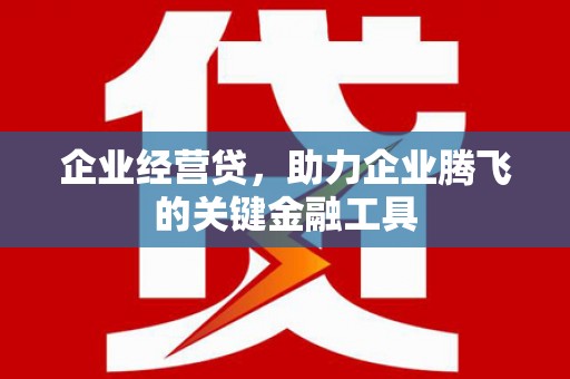 树林企业经营贷，助力企业腾飞的关键金融工具