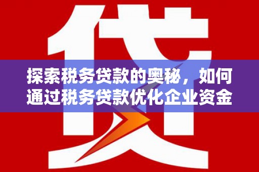 树林探索税务贷款的奥秘，如何通过税务贷款优化企业资金流