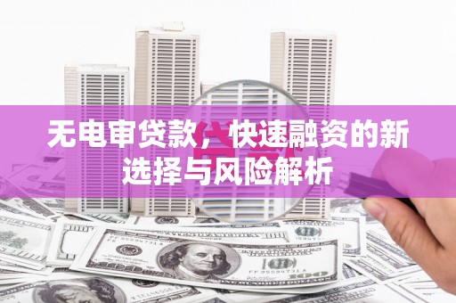 树林无电审贷款，快速融资的新选择与风险解析