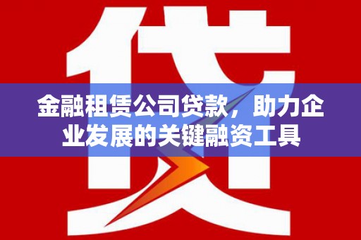 树林金融租赁公司贷款，助力企业发展的关键融资工具