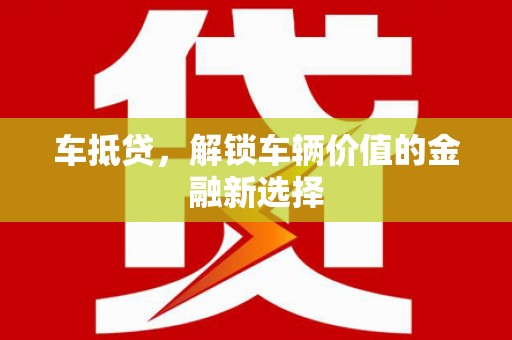 树林车抵贷，解锁车辆价值的金融新选择