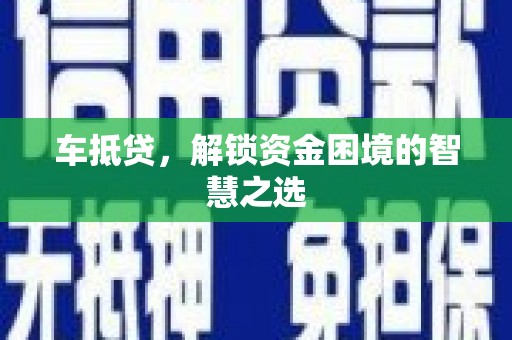 树林车抵贷，解锁资金困境的智慧之选