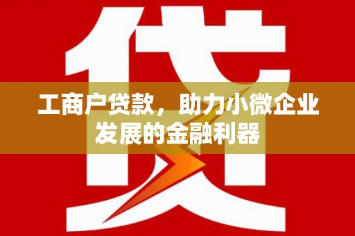 树林工商户贷款，助力小微企业发展的金融利器