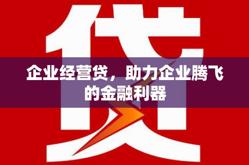 树林企业经营贷，助力企业腾飞的金融利器