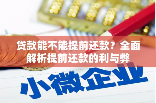 树林贷款能不能提前还款？全面解析提前还款的利与弊
