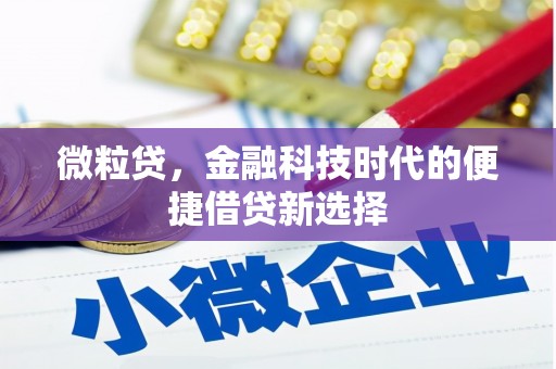 树林微粒贷，金融科技时代的便捷借贷新选择